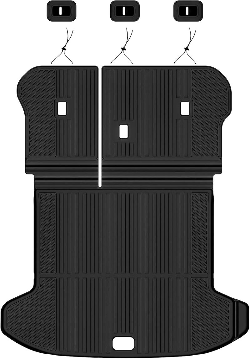 AUXKO All Weather Cargo Mat with Backrest Mat Fit for Kia Sportage 2023-2025 TPE Cargo Tray Accessoris All Season Guard Odorless Anti-Slip Trunk Liner with Back Seat Protector for Kia Sportage Black - Image 2
